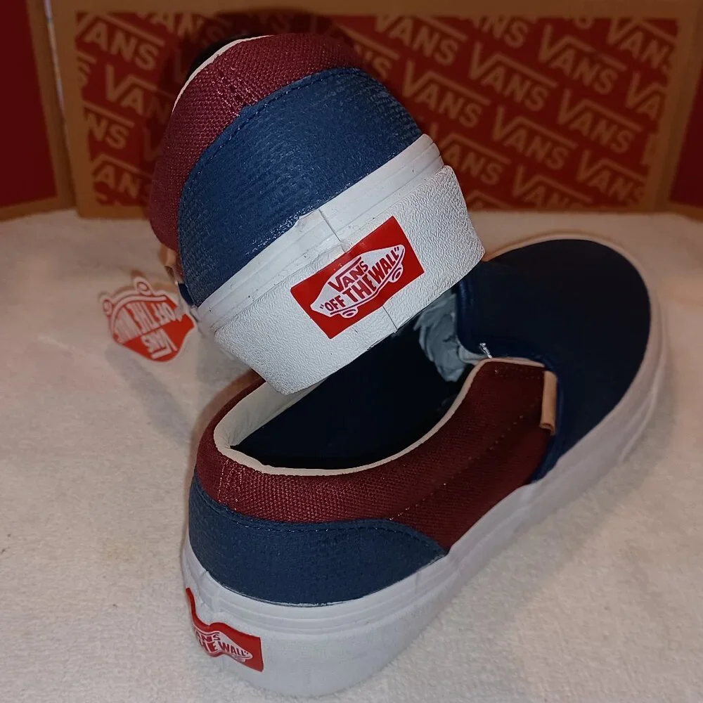Vans Men's 8/Women's 9.5 Classic Slip On (textured Suede) Sailor Blue/Port
